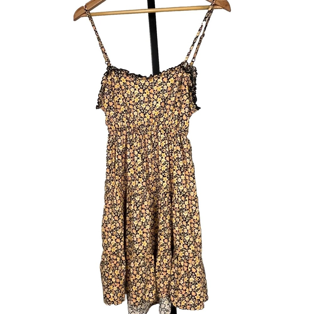Arizona Jean Co Mini Sundress Medium Ditsy Floral Tiered Backless Dress Cowgirl